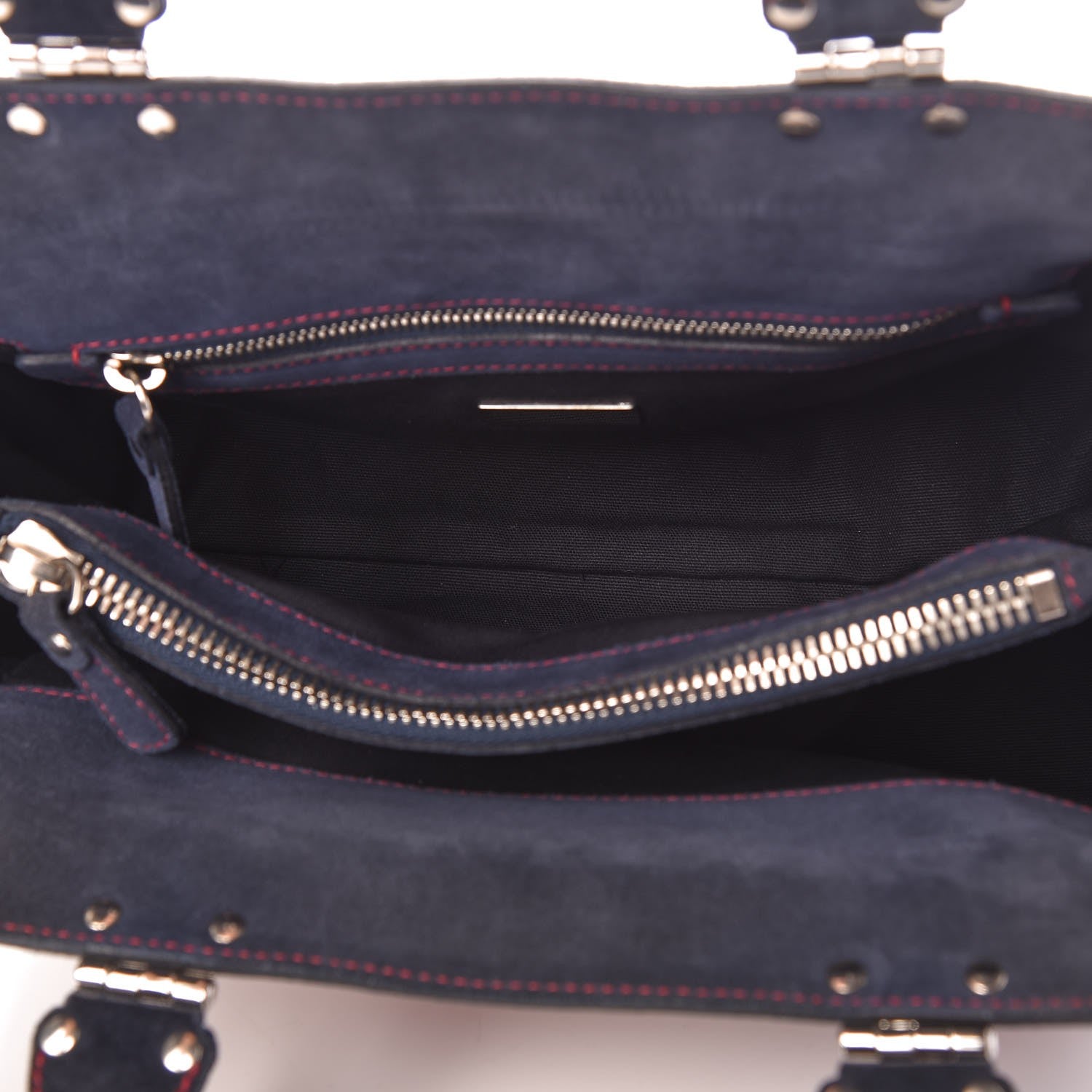 Miu Miu Suede Tote Red Blue 5 of 7