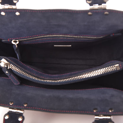 Miu Miu Suede Tote Red Blue 5 of 7