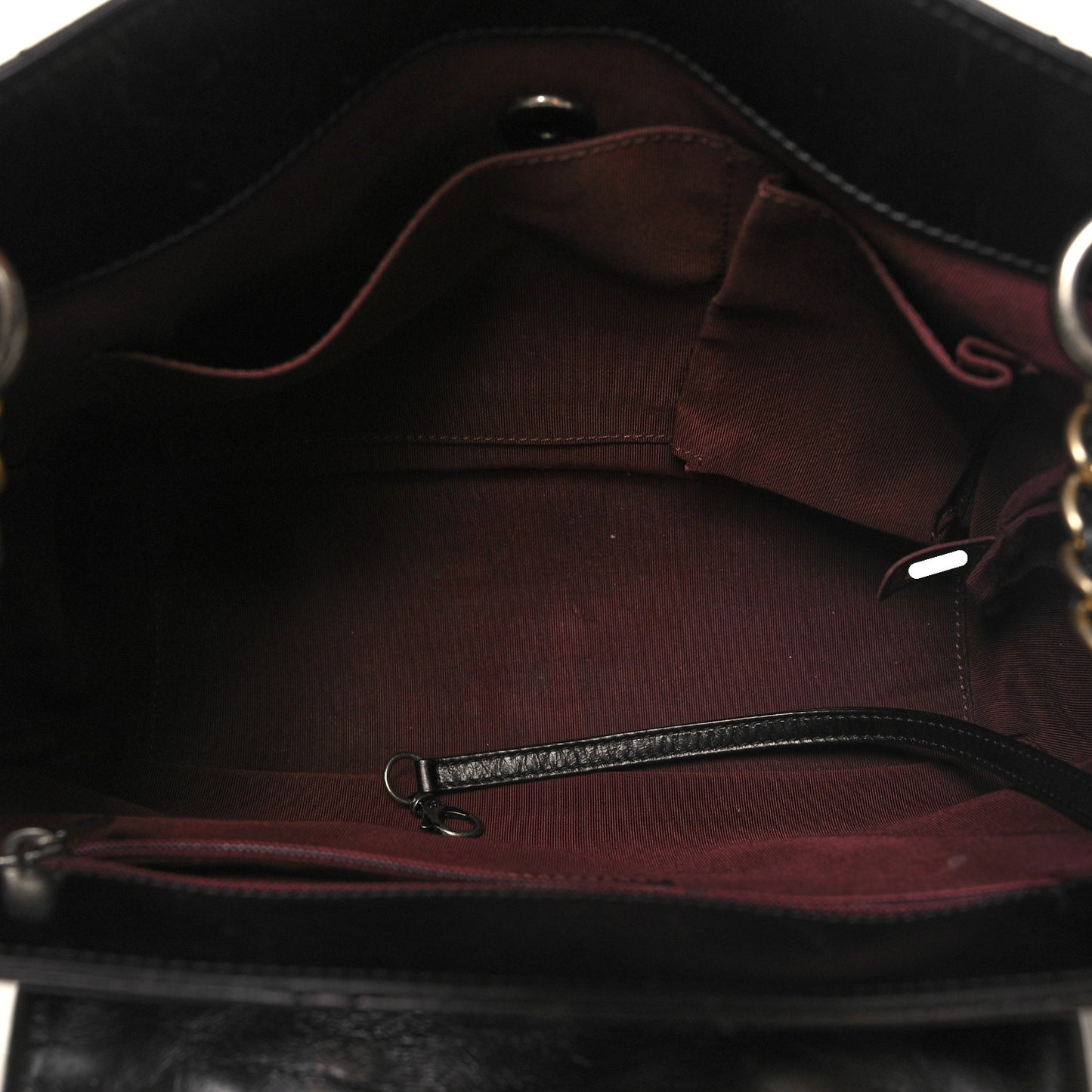 Glazed Calfskin Quilted Medium Daily Walk Flap Black