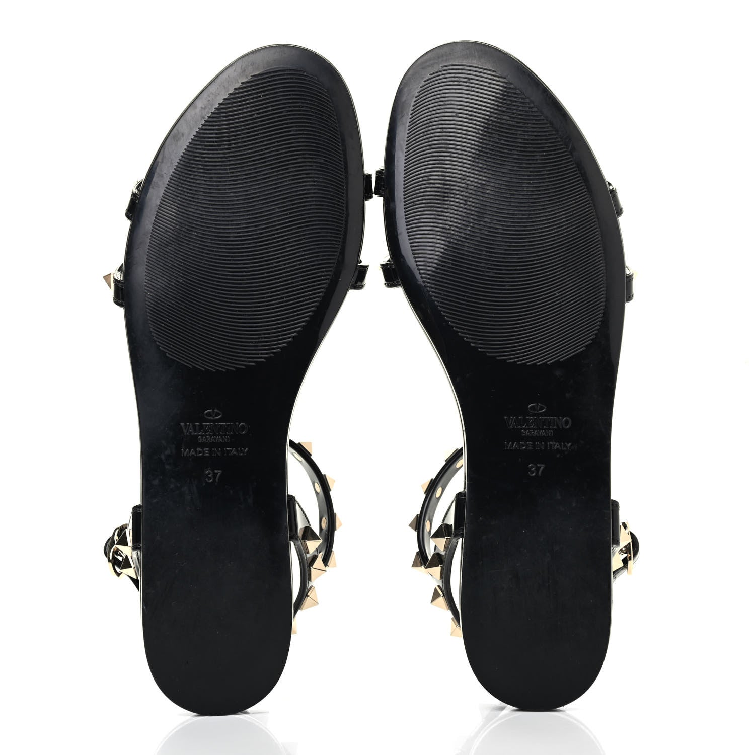 Valentino Garavani PVC Jelly Rockstud Caged Sandals 37 Black 4 of 4