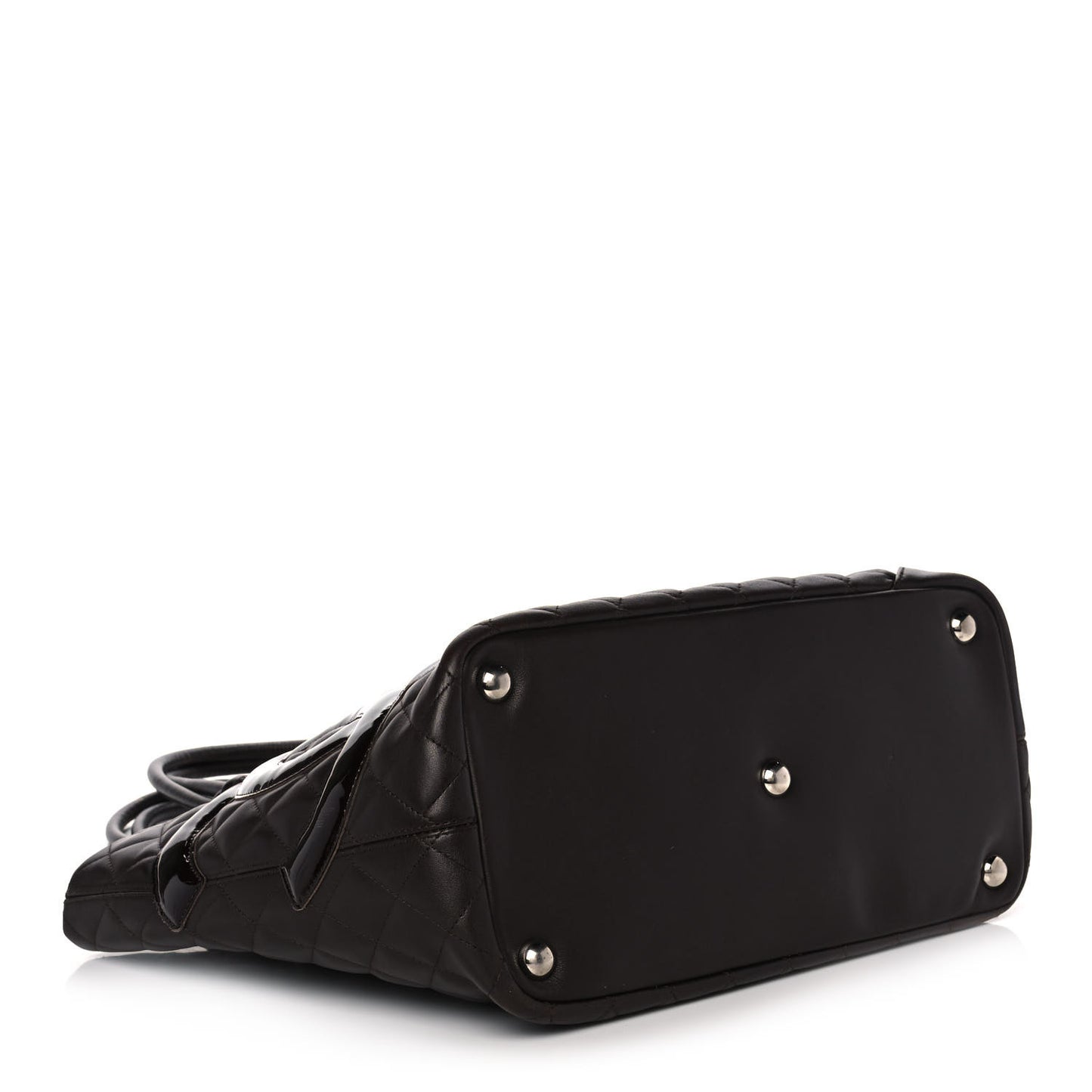 Calfskin Quilted Large Cambon Tote Brown