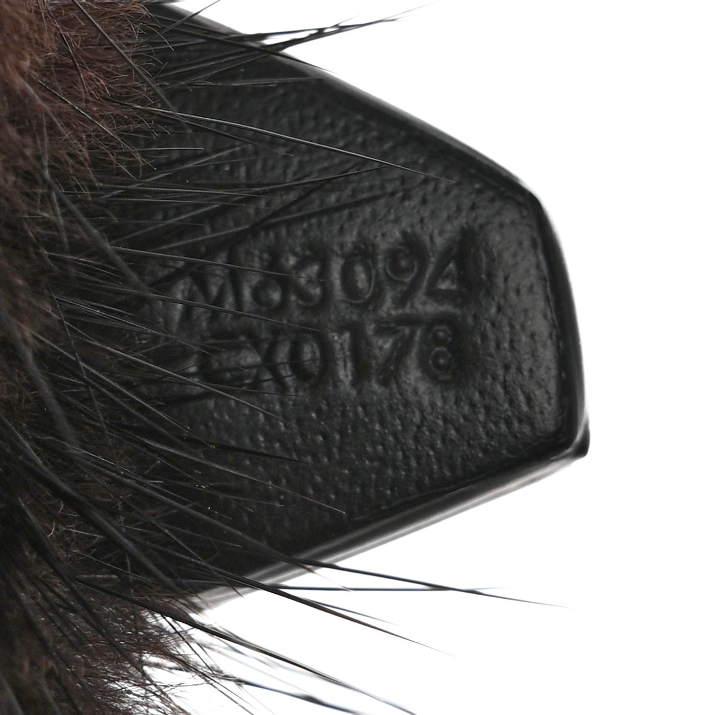 Calfskin Mink Fur Panda Bag Charm Key Holder Black