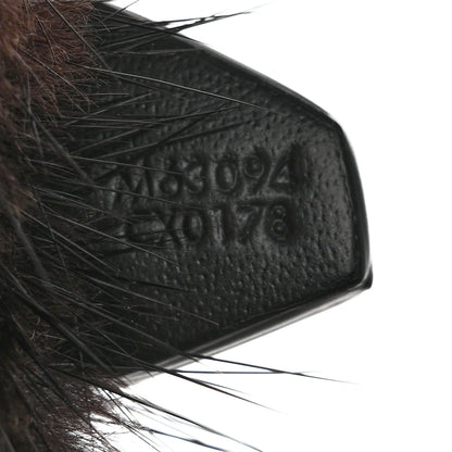 Louis Vuitton Calfskin Mink Fur Panda Bag Charm Key Holder Black 4 of 4