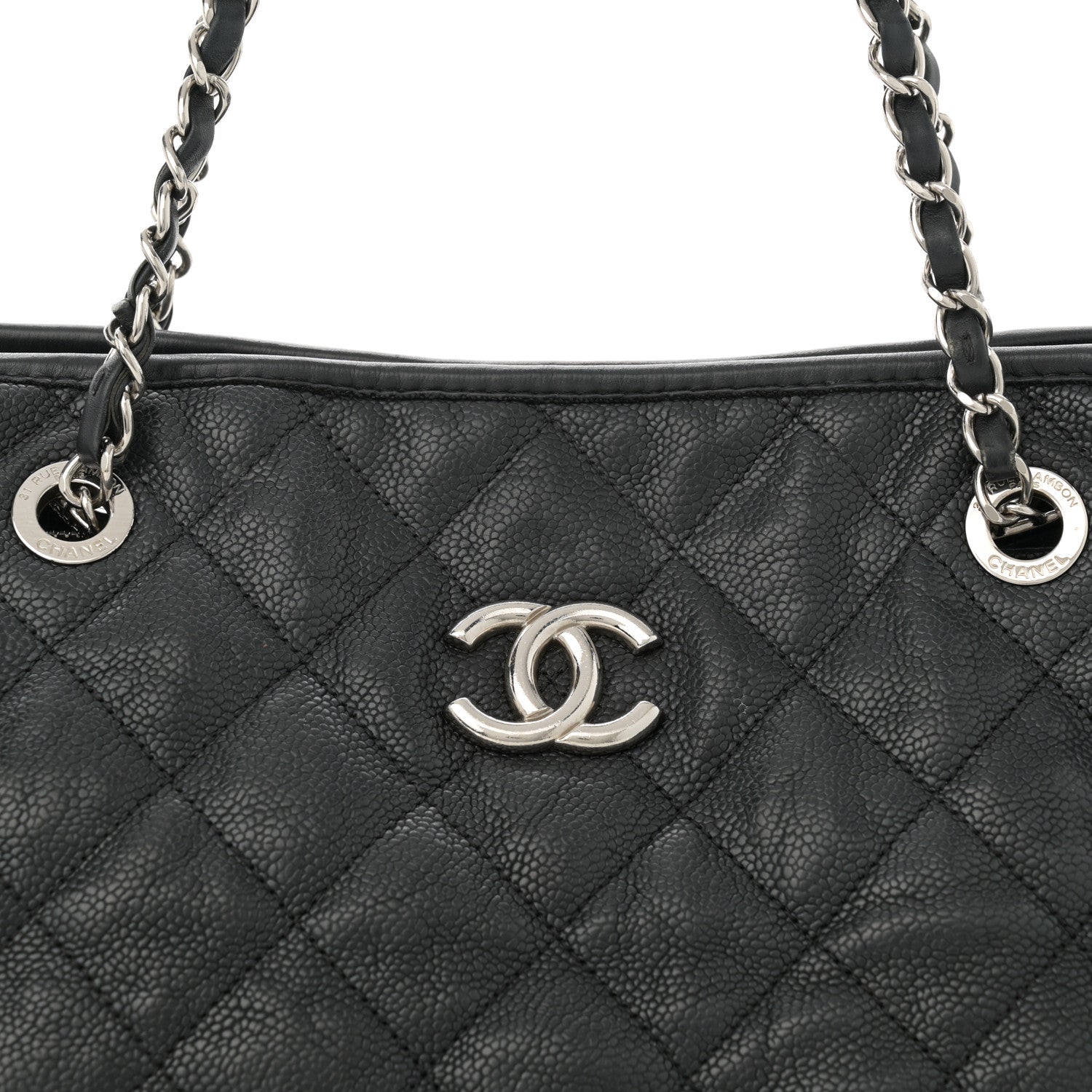 Chanel Caviar Quilted French Riviera Tote Black 9 of 16