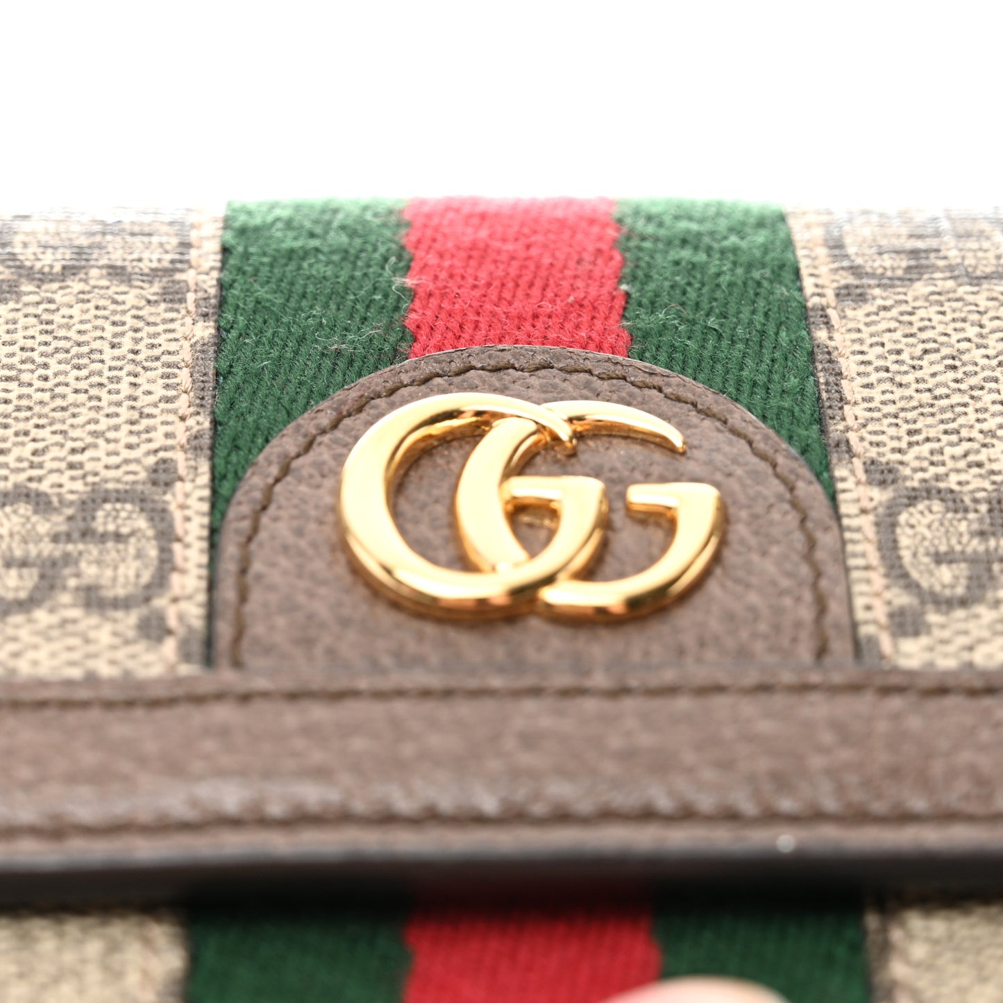 GG Supreme Monogram Web Ophidia Continental Wallet Brown