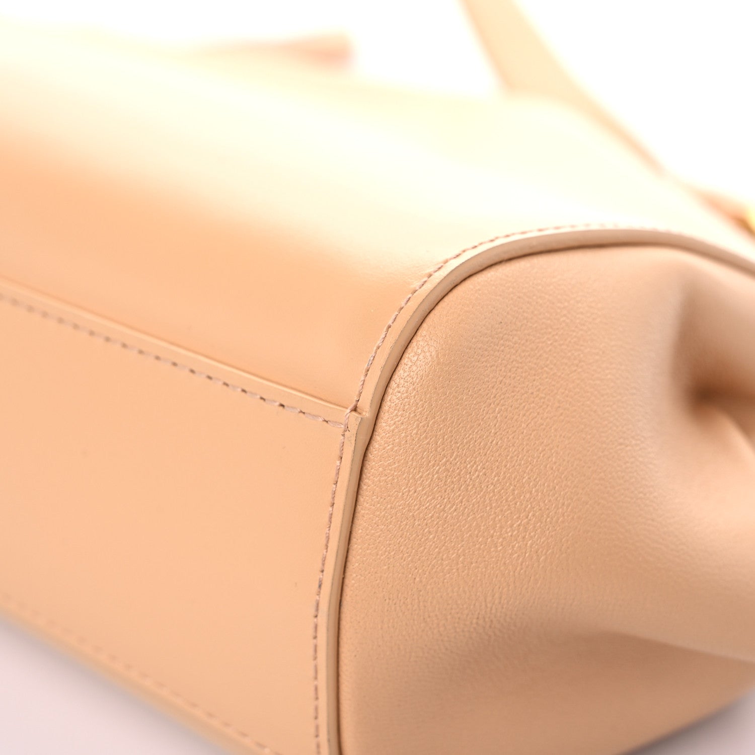 Bottega Veneta Calfskin Tip Clutch Almond 10 of 15
