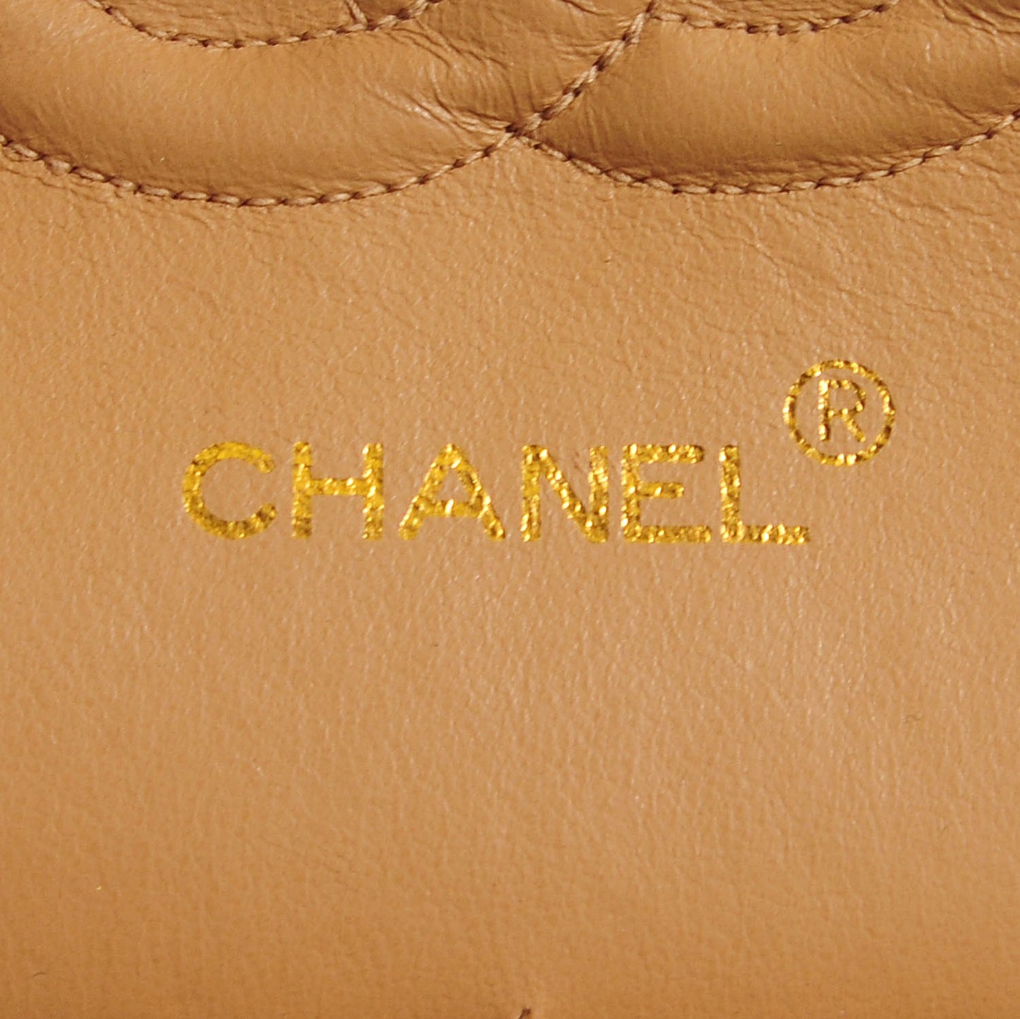 Lambskin Quilted Medium Double Flap Beige