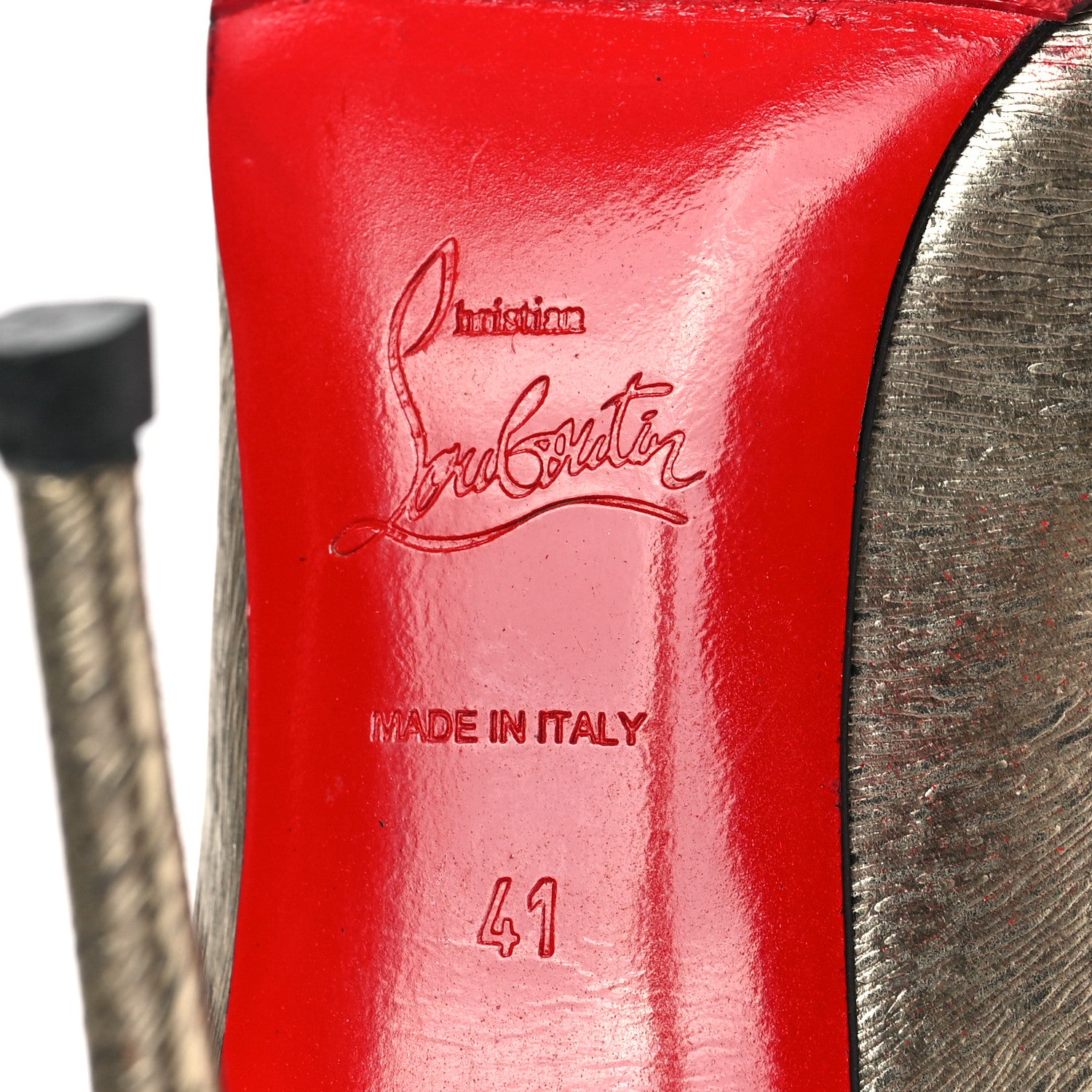 Christian Louboutin Metallic Crinkled Nappa Pigalle Follies 100 Pumps 41 Platine 6 of 9