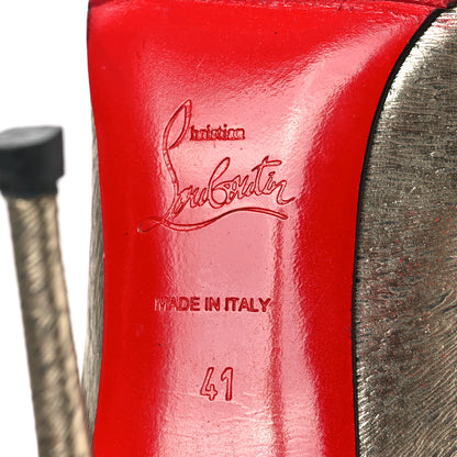Christian Louboutin Metallic Crinkled Nappa Pigalle Follies 100 Pumps 41 Platine 6 of 9