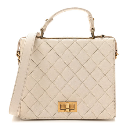 Chanel Goatskin Quilted Large Rita Top Handle Flap Beige 1 of 14