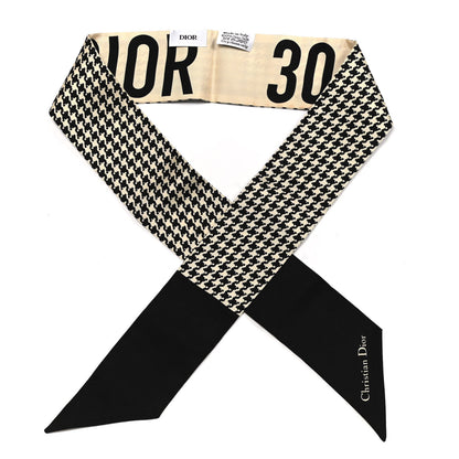 Christian Dior Silk 30 Montaigne Mitzah Scarf Black White 1 of 3