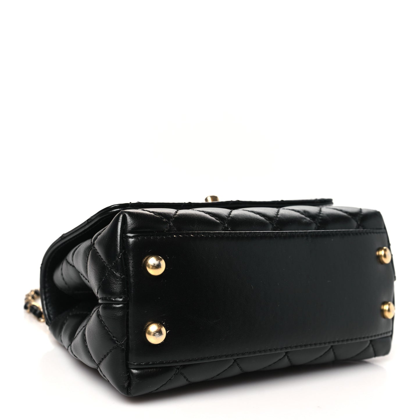 Calfskin Quilted Extra Mini Coco Handle Flap Black