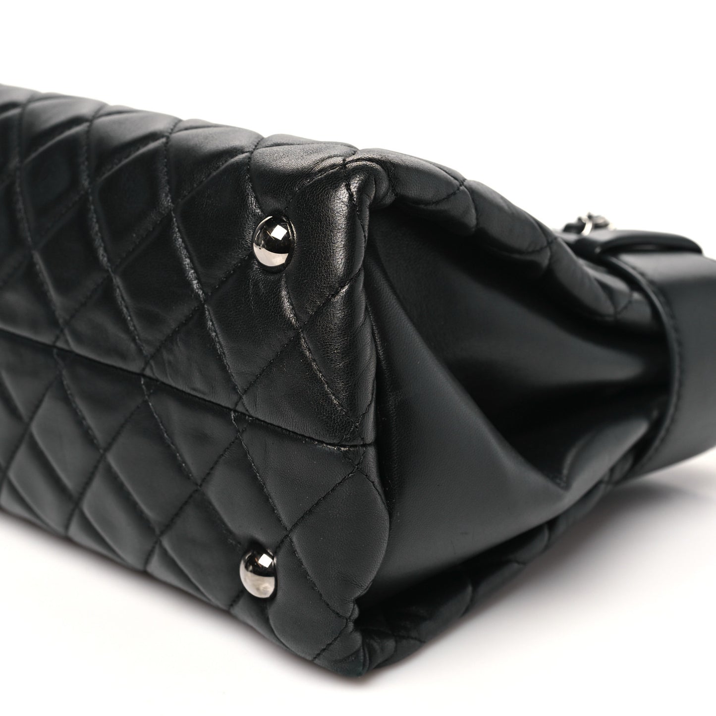 Lambskin Quilted Small Coco Loop Tote Black