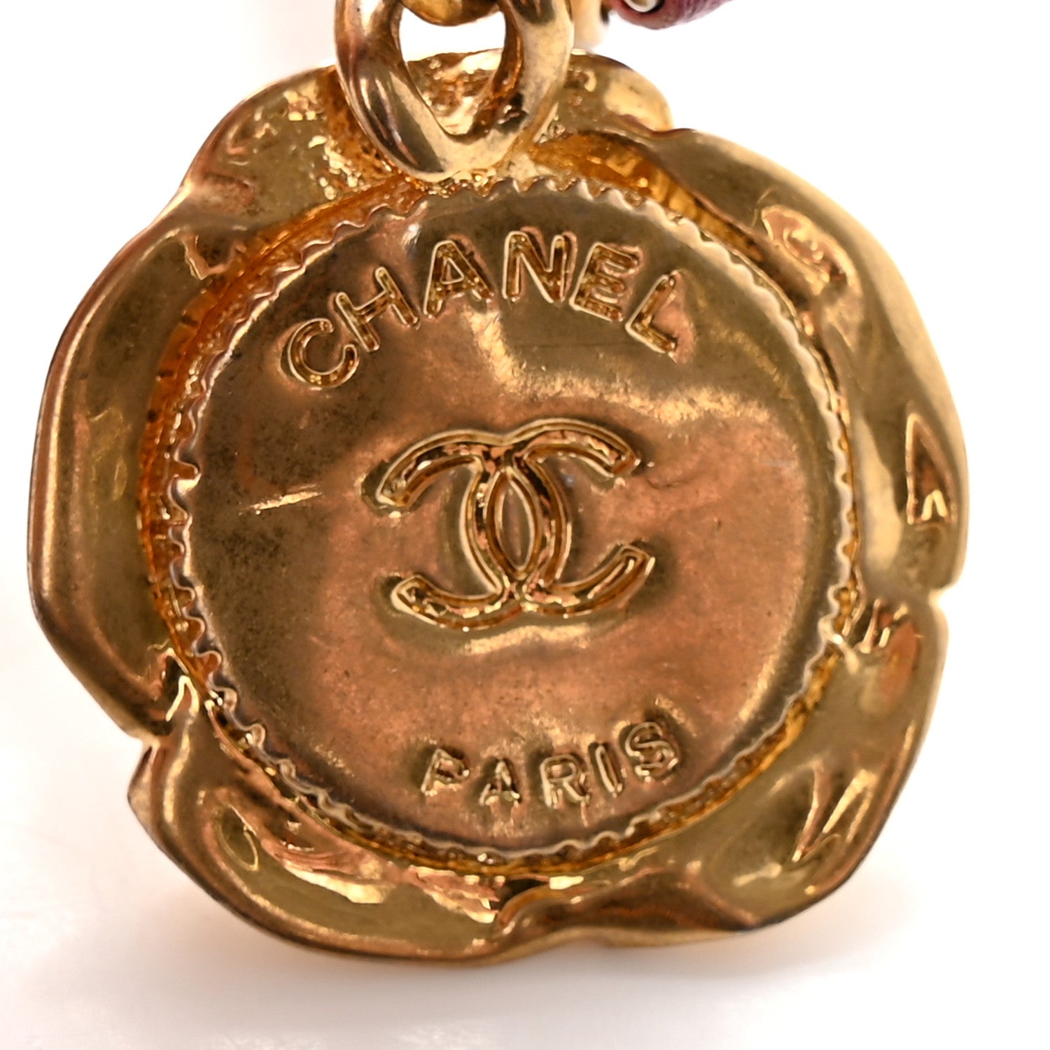 Chanel Velvet Camellia Embossed Jewel Belt Card Holder With Chain Pink 12 of 13