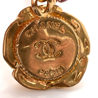 Chanel Velvet Camellia Embossed Jewel Belt Card Holder With Chain Pink 12 of 13