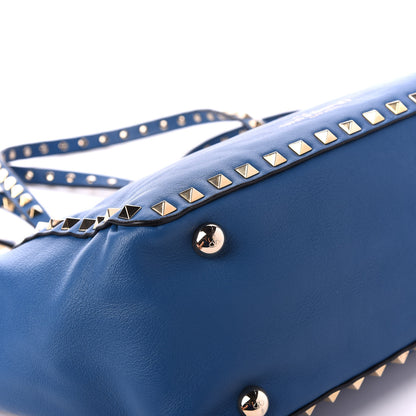 Valentino Garavani Vitello Small Rockstud Tote Blue Delft 7 of 10