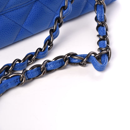 Chanel Caviar Quilted Jumbo Double Flap Blue 9 of 9