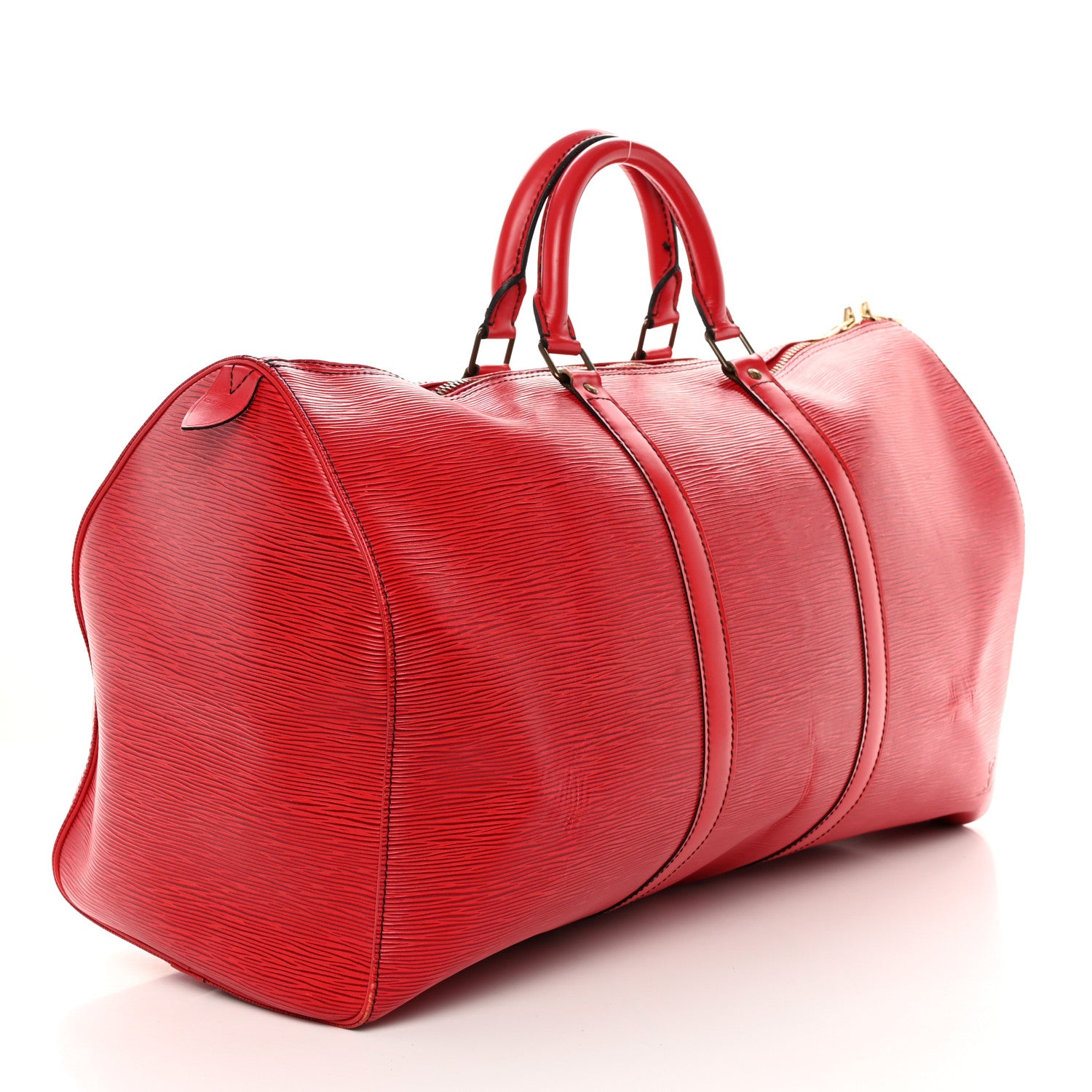 Louis Vuitton Epi Keepall 55 Castillan Red 2 of 16