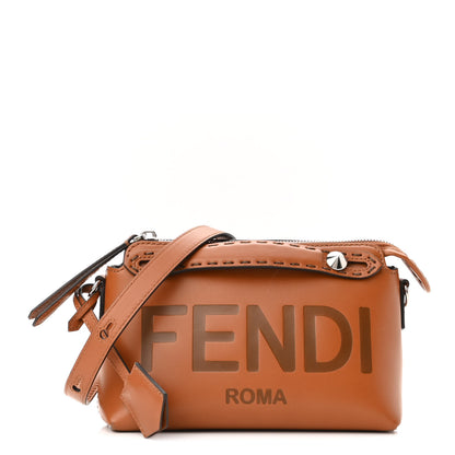 Fendi Vitello King Logo Embossed Mini By The Way Boston Bag Cuoio 1 of 10