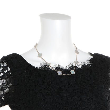 Van Cleef & Arpels 18K White Gold Mother of Pearl 10 Motifs Vintage Alhambra Necklace 2 of 7