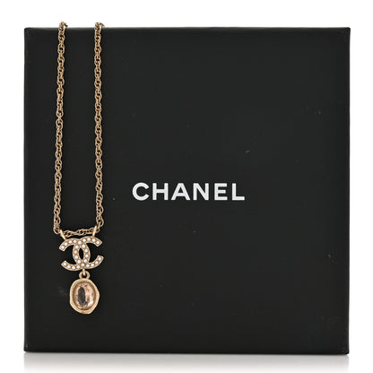 Chanel Crystal Pearl CC Necklace Pearly White Gold 5 of 5