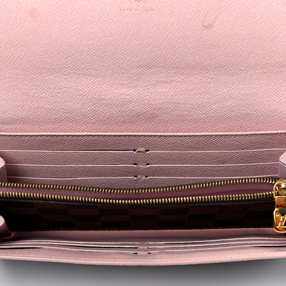 Louis Vuitton Damier Ebene Studded Sarah Wallet NM Rose Ballerine 4 of 5