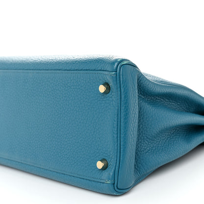 Hermes Taurillon Clemence Kelly Retourne 35 Bleu Izmir 10 of 13