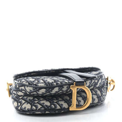 Christian Dior Oblique Mini Saddle Bag Blue 4 of 9