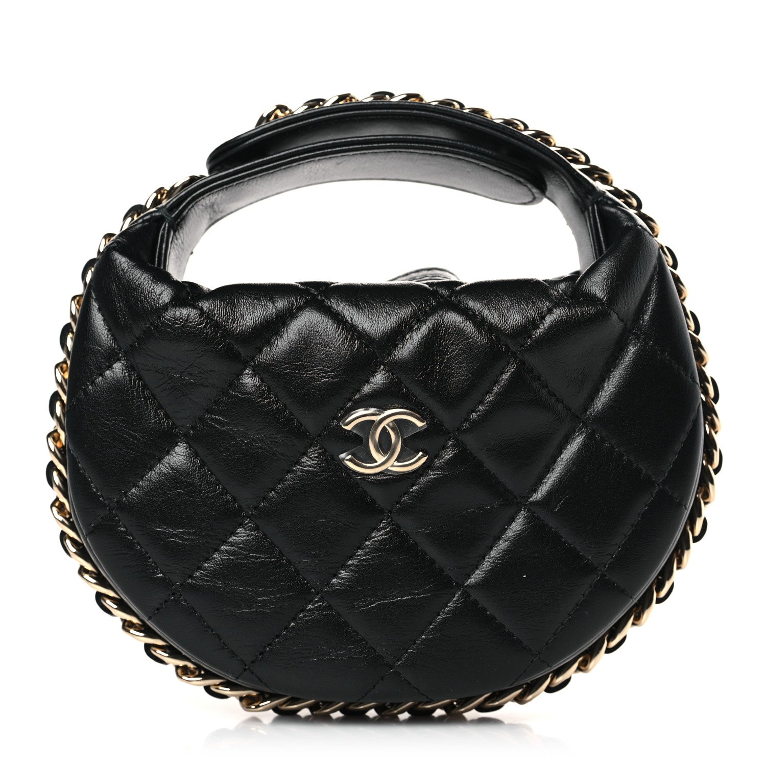Chanel Lambskin Quilted Chain Around Pouch Black 1 of 9