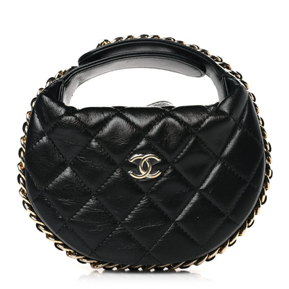 Chanel Lambskin Quilted Chain Around Pouch Black 1 of 9