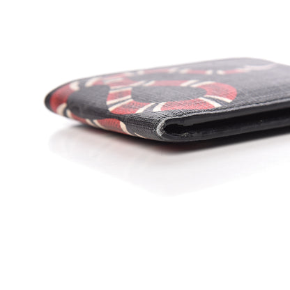 Gucci GG Supreme Monogram Kingsnake Nice Bi-Fold Wallet Black Grey 8 of 9