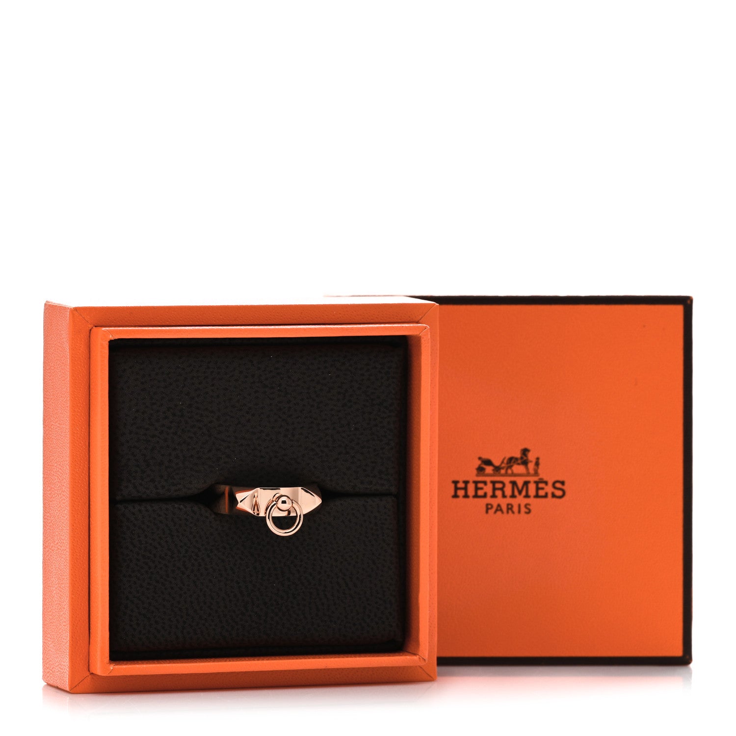Hermes 18K Rose Gold PM Collier De Chien Ring 52 6 4 of 4