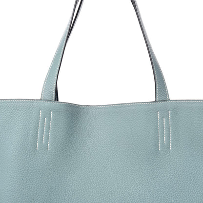 Hermes Taurillon Clemence Double Sens 36 Reversible Tote Ciel Bleu Saphir 8 of 15