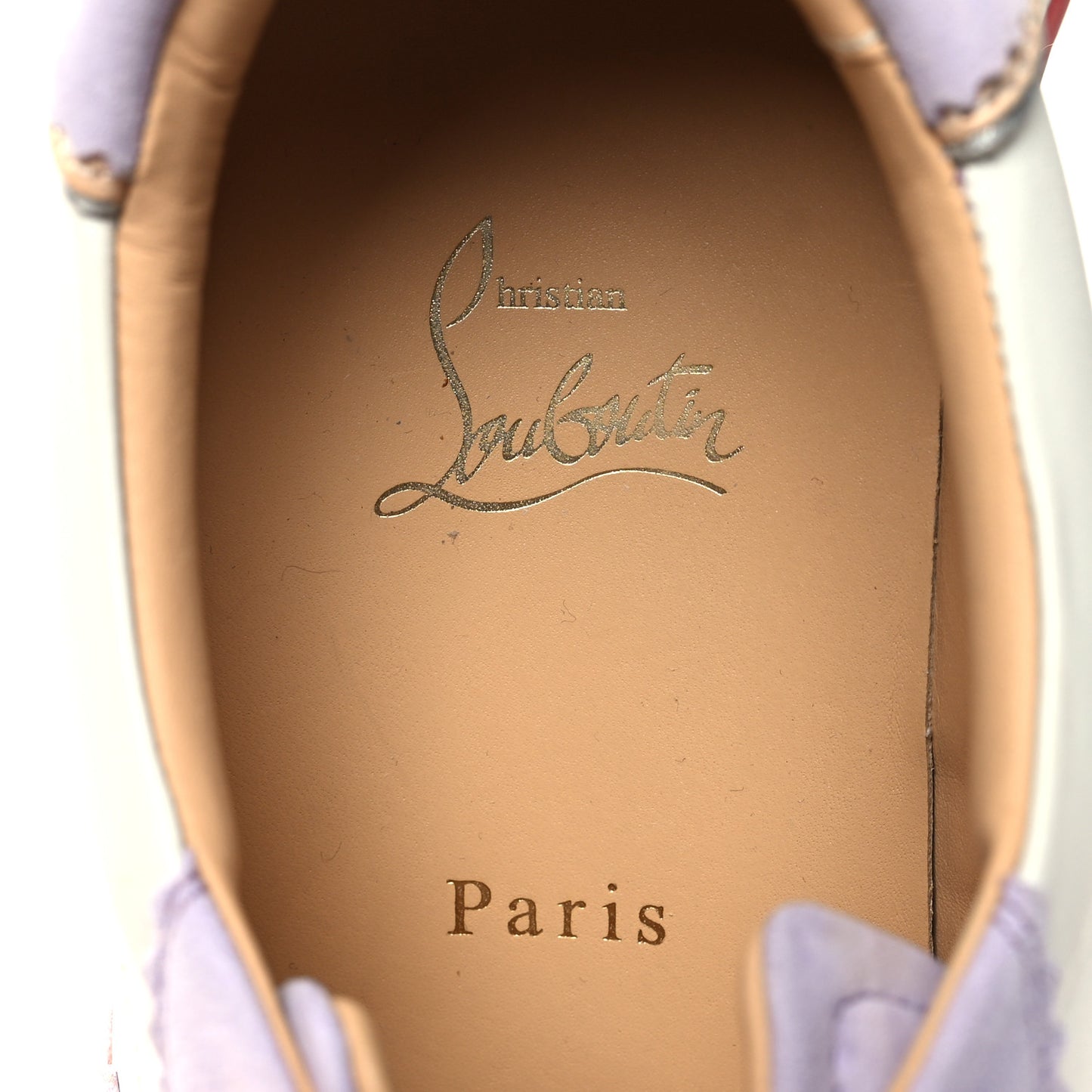 Suede Mesh Calfskin Neoprene Loubishark Sneakers 40 Lilac Smoke