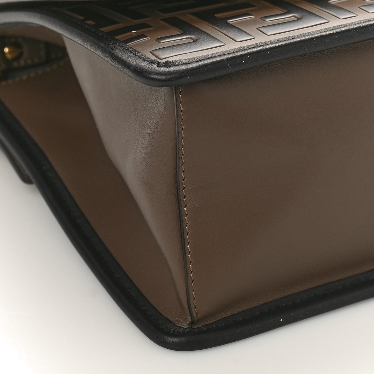 Vitello Century F is Fendi Bi-Color FF 1974 Embossed Kan I Shoulder Bag Maya Black