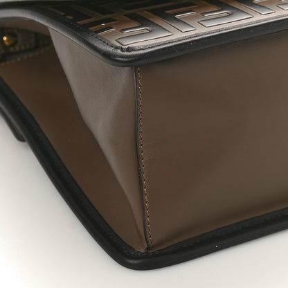 Fendi Vitello Century F is Fendi Bi-Color FF 1974 Embossed Kan I Shoulder Bag Maya Black 7 of 9