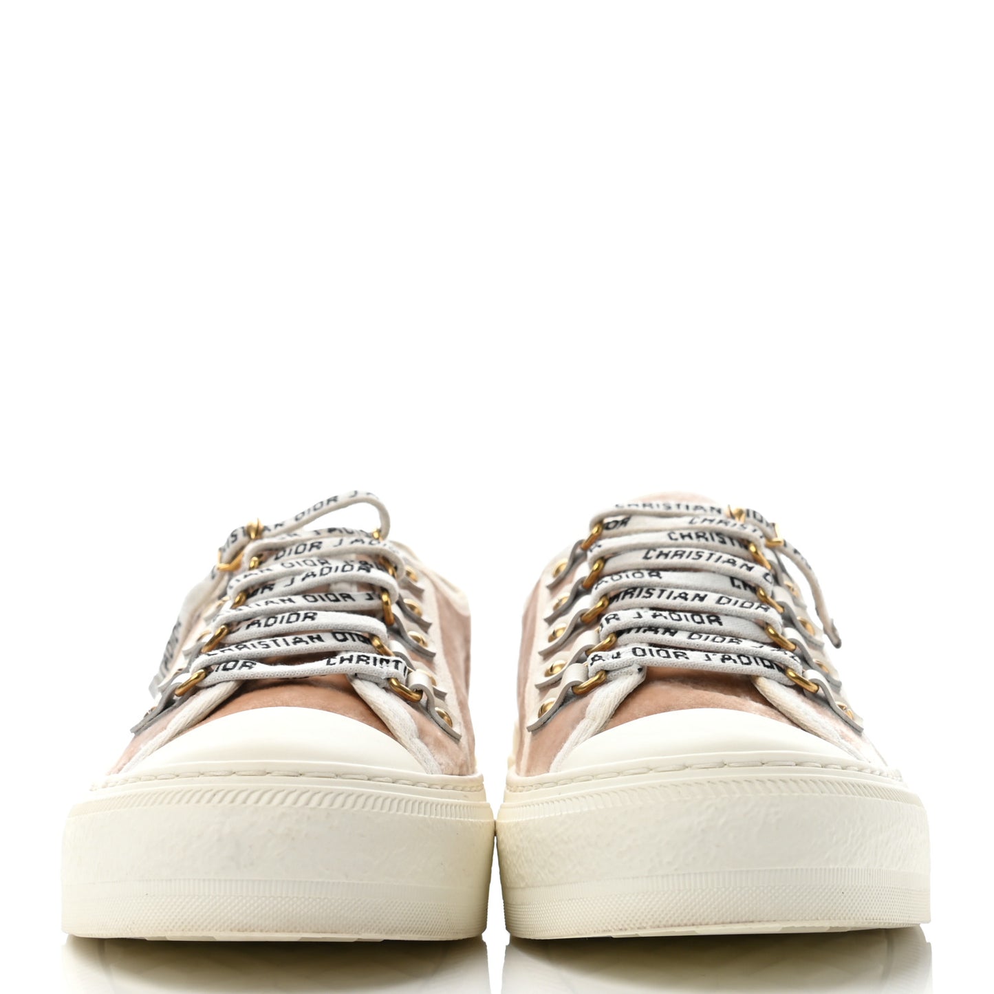 Velvet Walk'N'Dior Low Top Sneakers 38 Nude