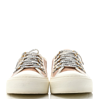 Christian Dior Velvet Walk'N'Dior Low Top Sneakers 38 Nude 2 of 8