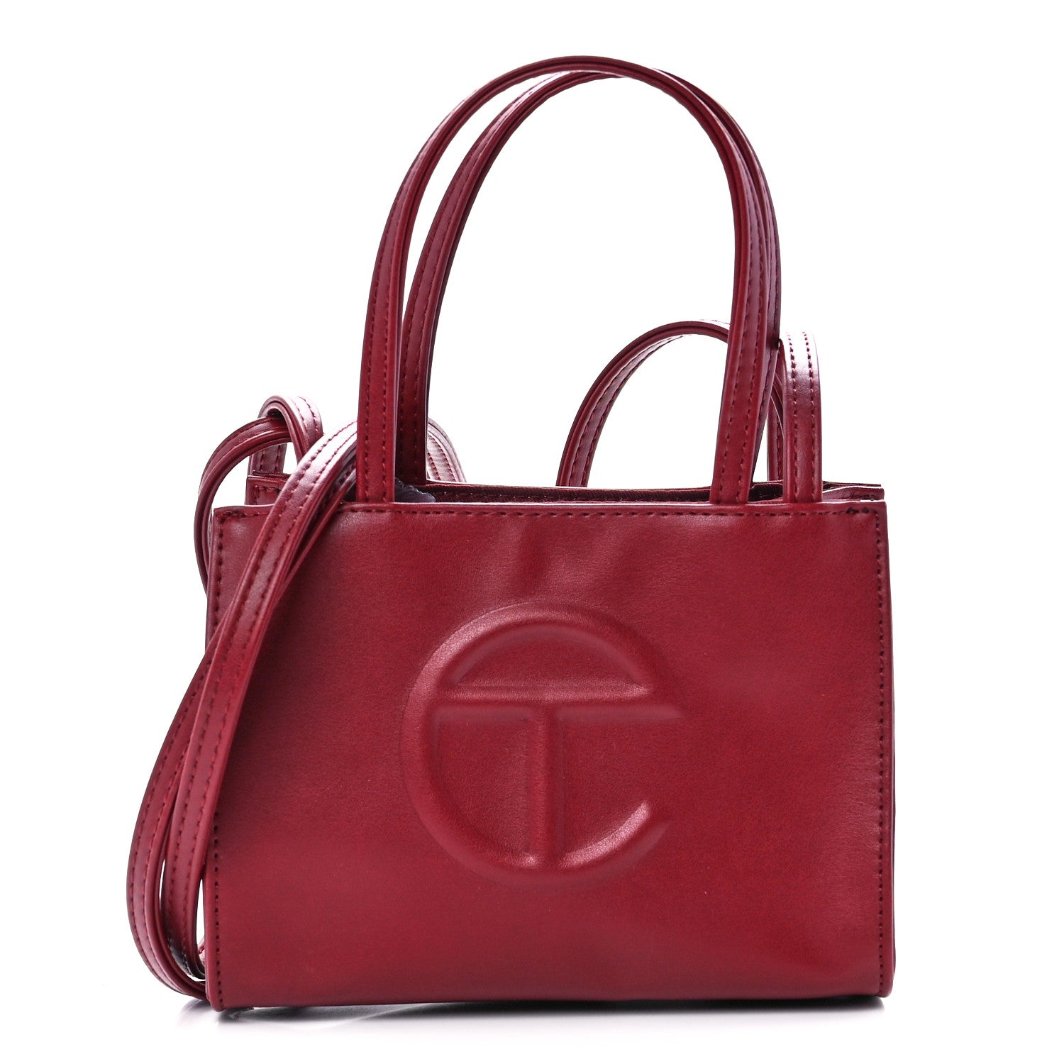 Telfar Vegan Leather Small Shopping Bag Oxblood 1 of 11