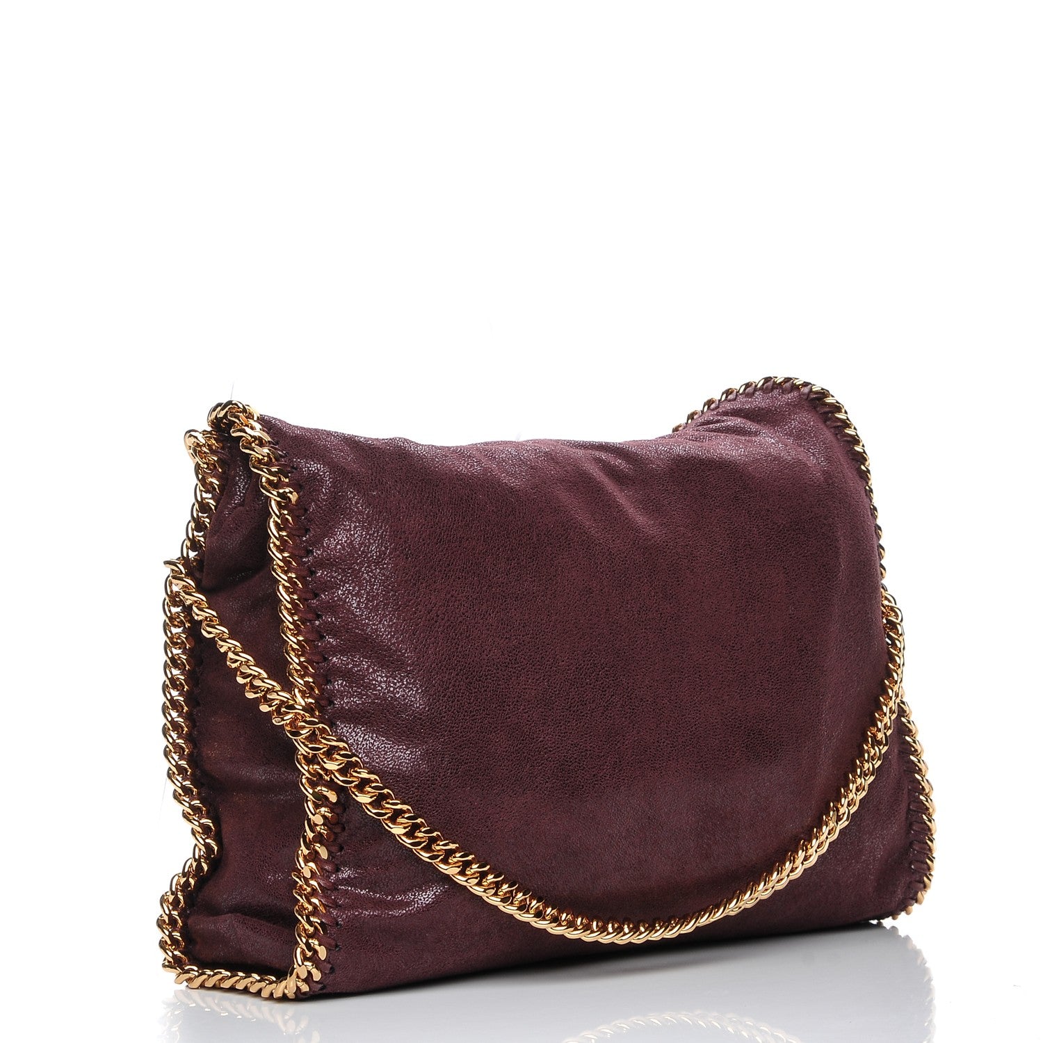 Stella McCartney Shaggy Deer Falabella Fold Over Tote Burgundy 3 of 6
