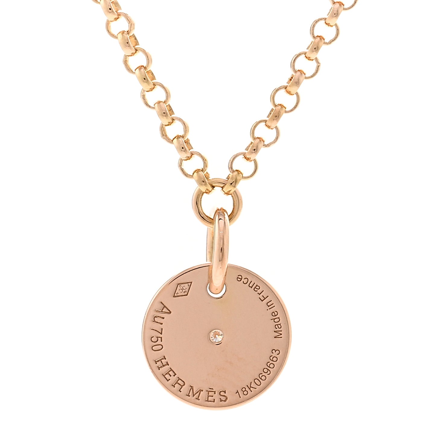 18K Rose Gold Diamond Gambade Clou de Selle Necklace