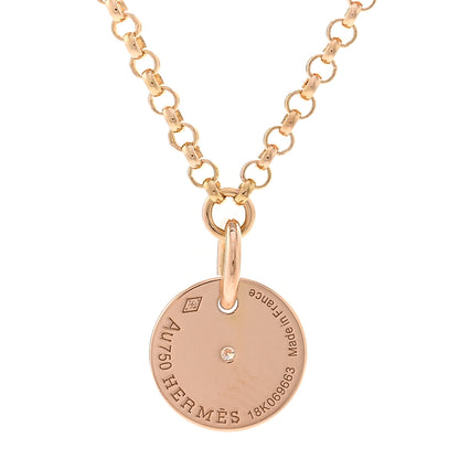 Hermes 18K Rose Gold Diamond Gambade Clou de Selle Necklace 4 of 5