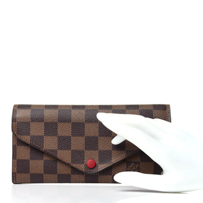 Louis Vuitton Damier Ebene Josephine Wallet Red 2 of 14