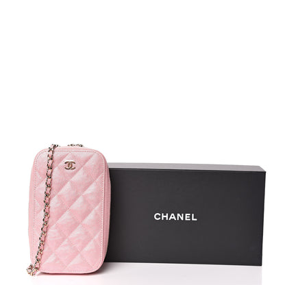 Chanel Iridescent Caviar Quilted Classic Clutch With Chain Pink 10 of 10