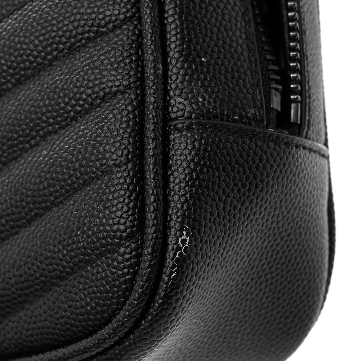 Saint Laurent Grain De Poudre Matelasse Monochrome Monogram Mini Lou Camera Bag Black 12 of 12