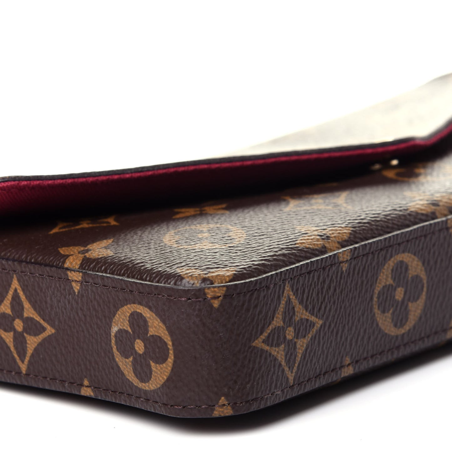 Monogram Pochette Felicie Chain Wallet Fuchsia
