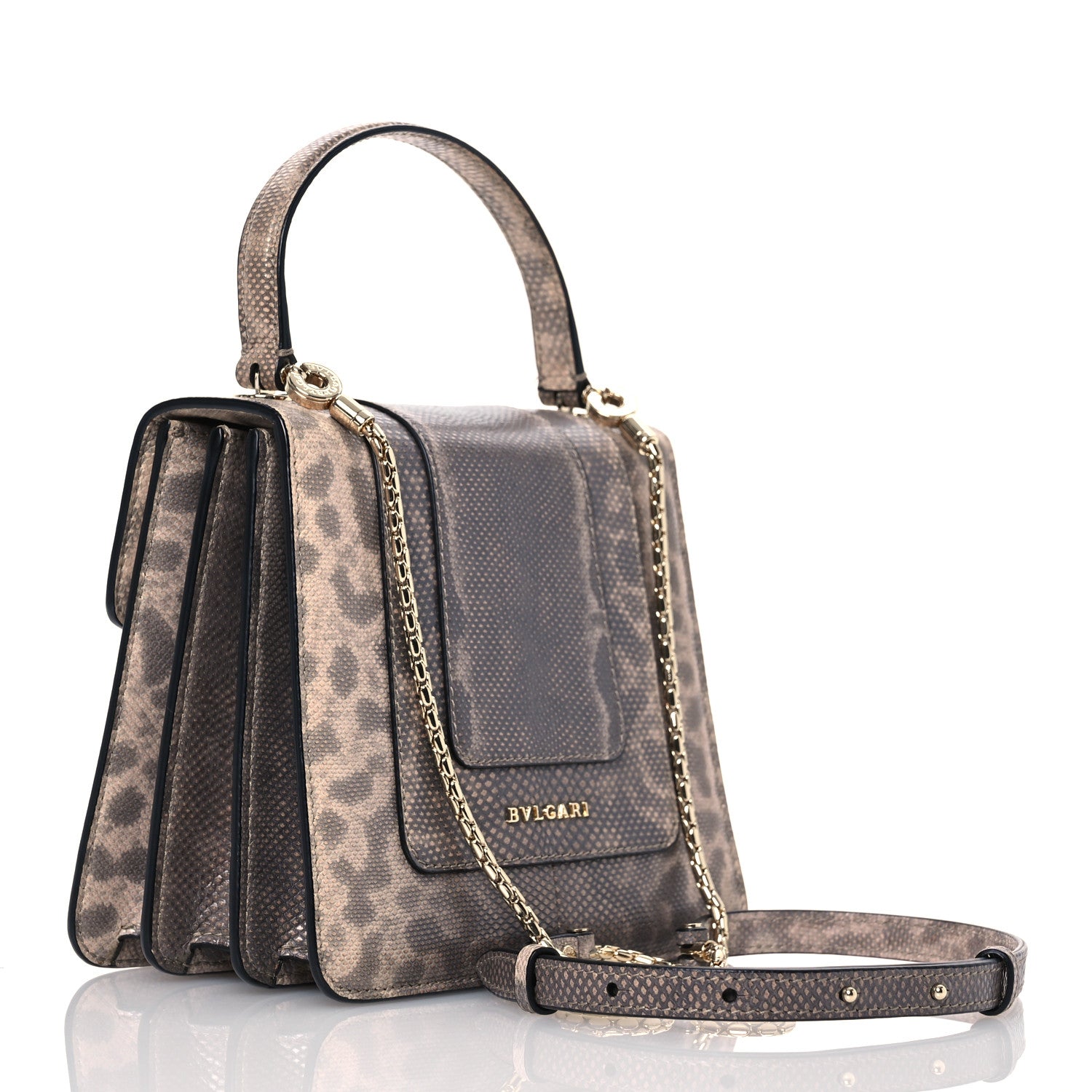 Bulgari Shiny Karung Serpenti Forever Top Handle Brown 3 of 12