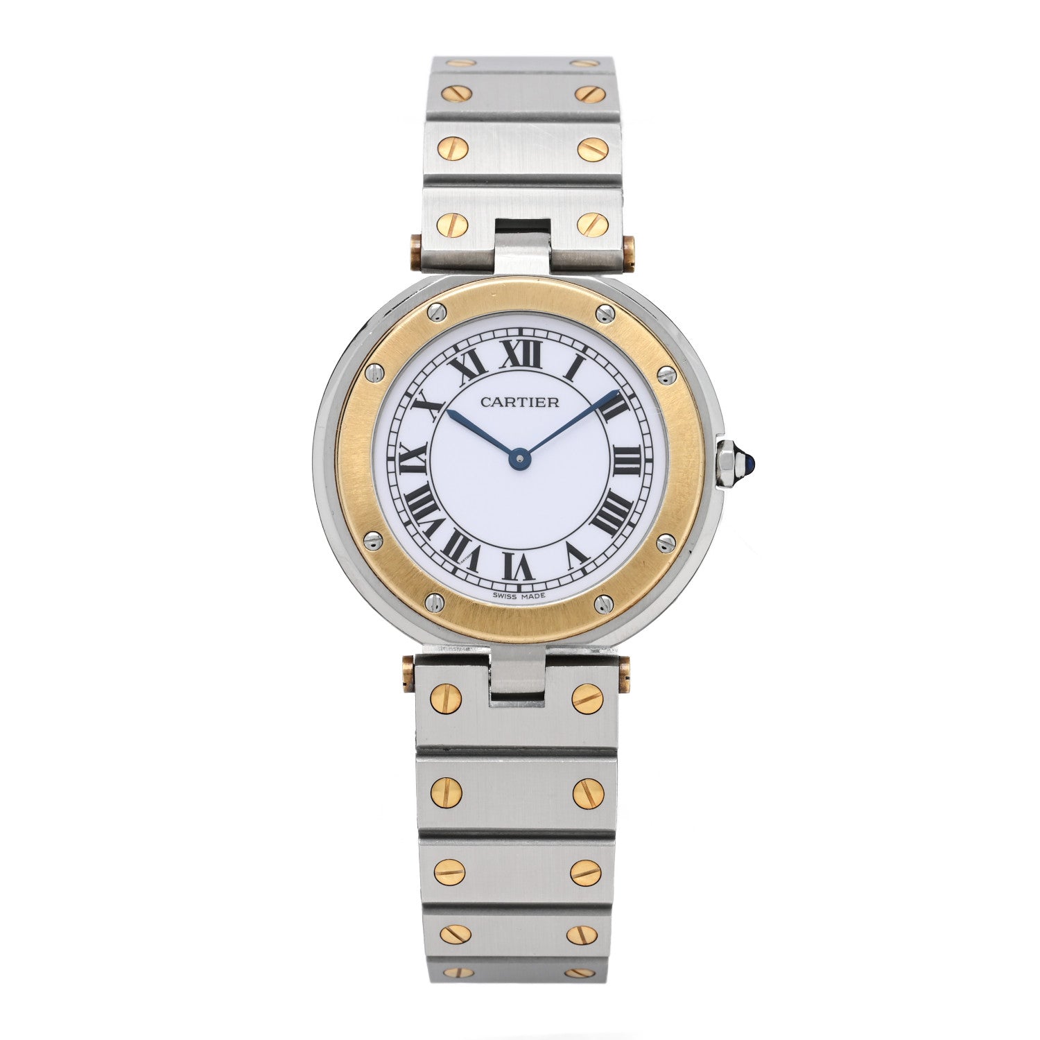 Cartier Stainless Steel 18K Yellow Gold 32mm Santos Vendome Quartz Watch 1 of 4