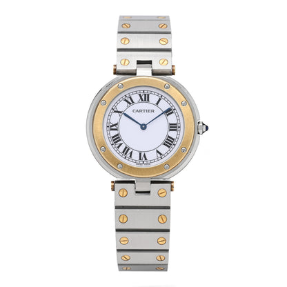 Cartier Stainless Steel 18K Yellow Gold 32mm Santos Vendome Quartz Watch 1 of 4