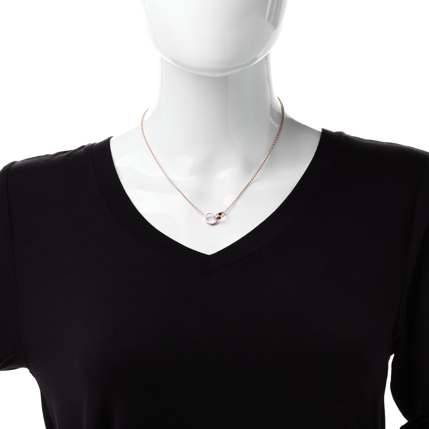 Cartier 18K Pink Gold Interlocking LOVE Necklace 2 of 7